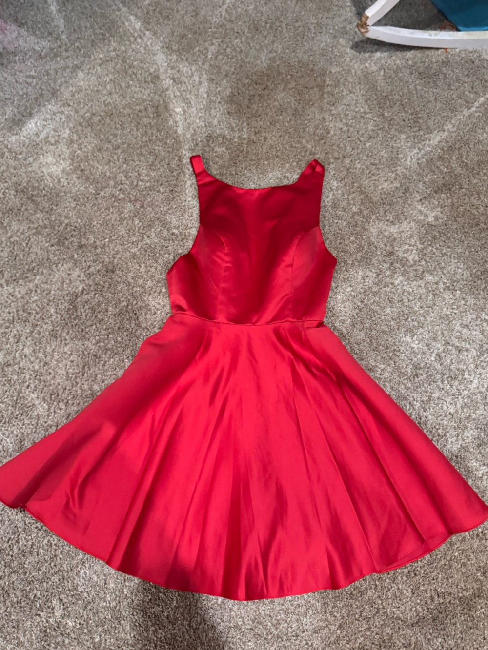 Alyce Paris red formal fit and flare midi dress